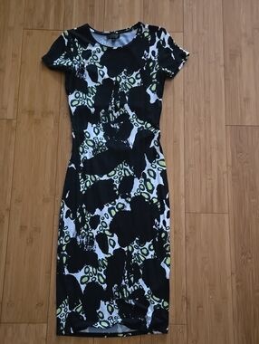 Topshop Authentic 2010 Topshop Acid Lime Bodycon Midi Dress - 4